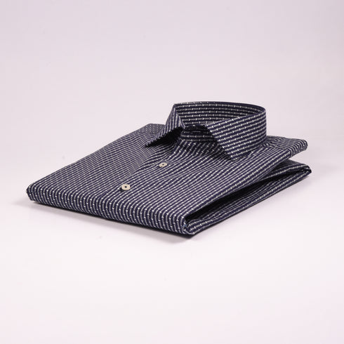 MK Navy Stripes Printed Shirt